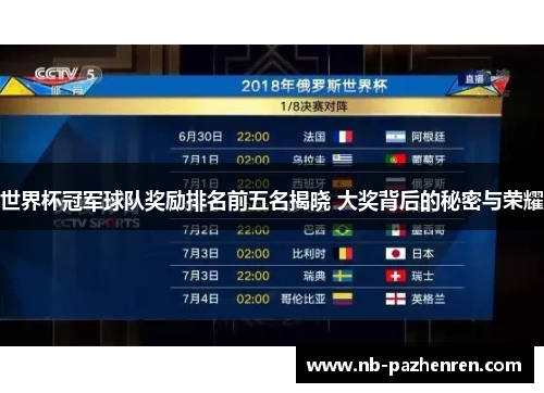 世界杯冠军球队奖励排名前五名揭晓 大奖背后的秘密与荣耀